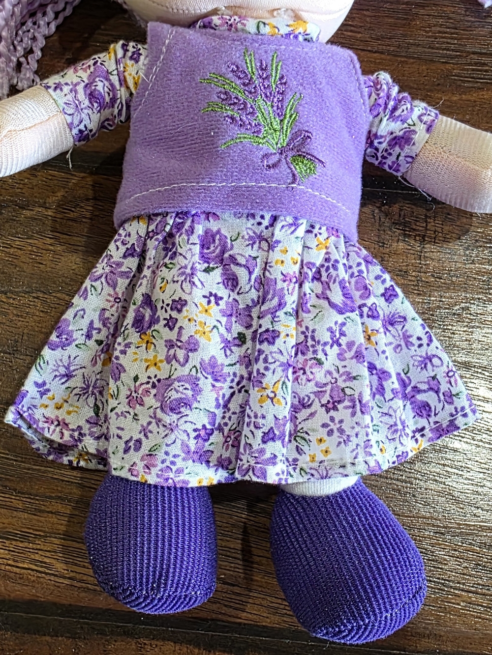 Lavender Floral Rag Doll Plush Toy - Purple - Picture 3 of 7